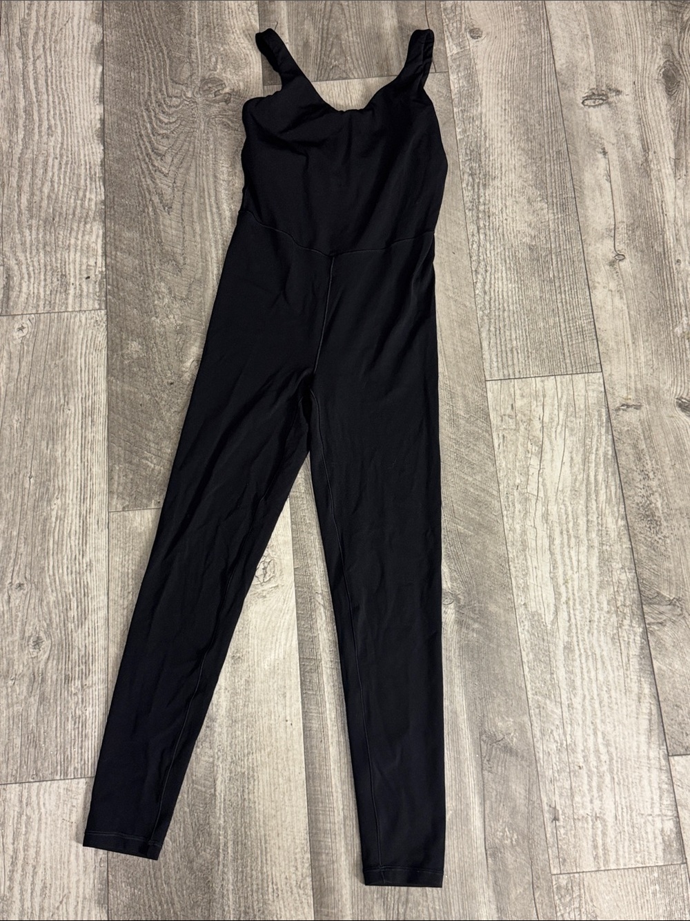 Women's Black Slim Leg Jumpsuit with Wide Straps